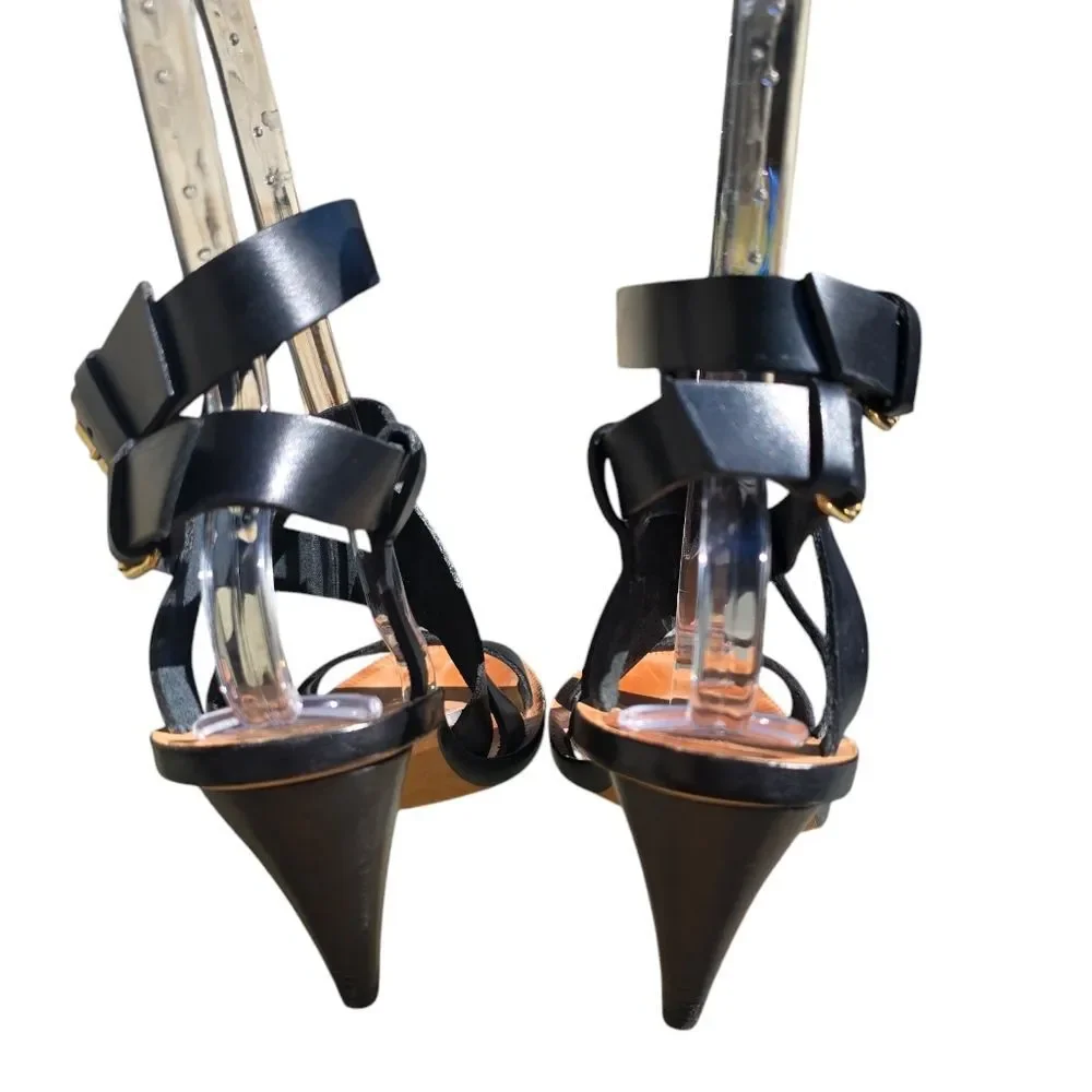IRO Strappy Heeled‎ Black Leather Sandals Women's size 40 EU / US 8.5